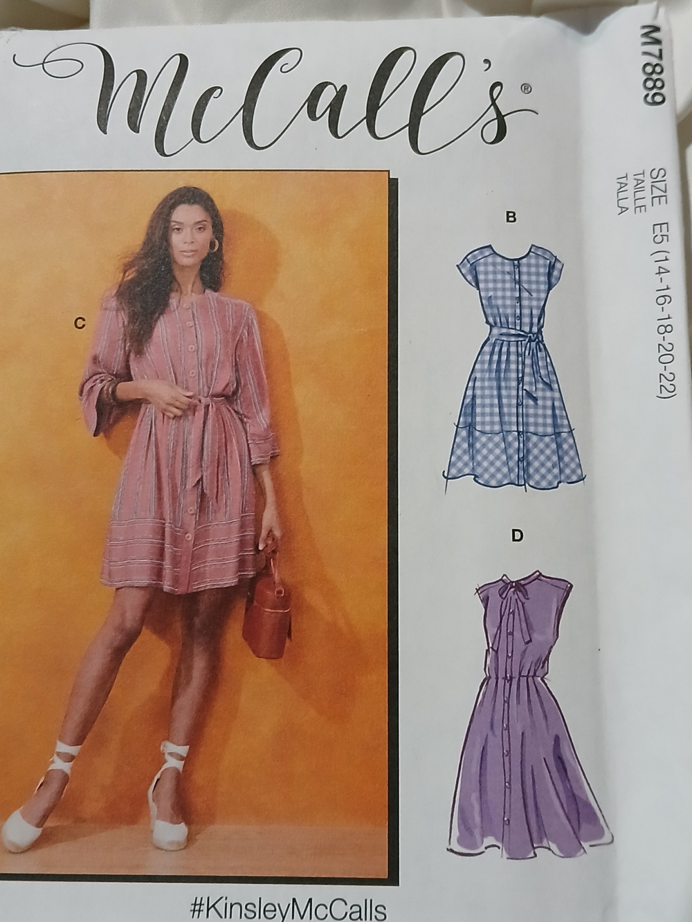 McCall's Pink Tie-Waist Mini Shirt Dress